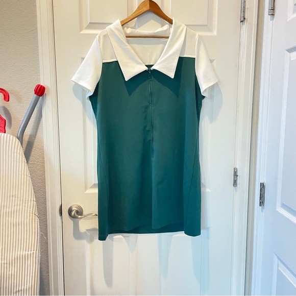 Smak Parlour Mod 60s Chic Green Holiday Christmas Mini Dress - Picture 3 of 5